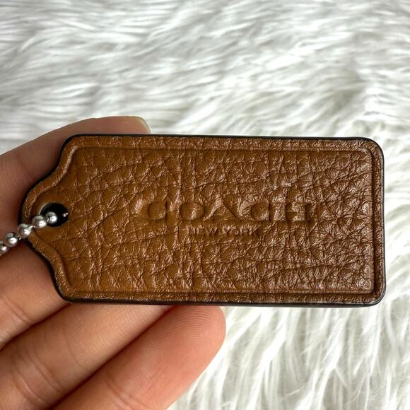 2" COACH Brown Fob Bag Charm Hang tag Hangtag - Picture 1 of 2